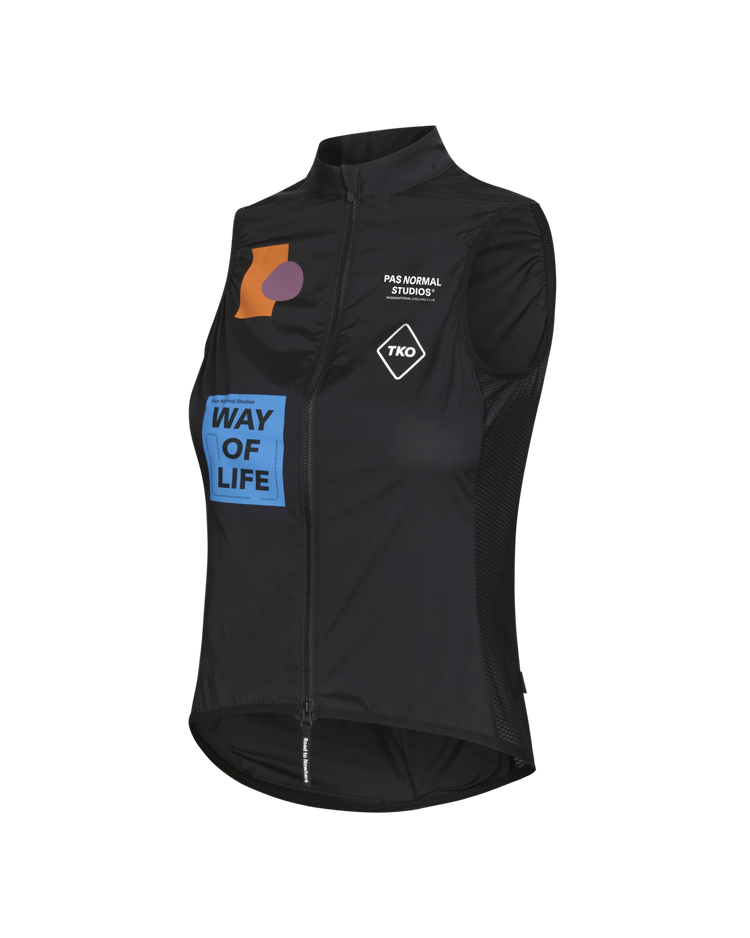 Womens's T.K.O. Mechanism Stow Away Gilet - Black