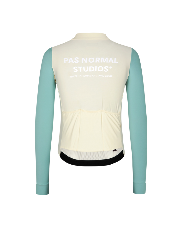 Men's Mechanism Long Sleeve Jersey - Off White/Teal