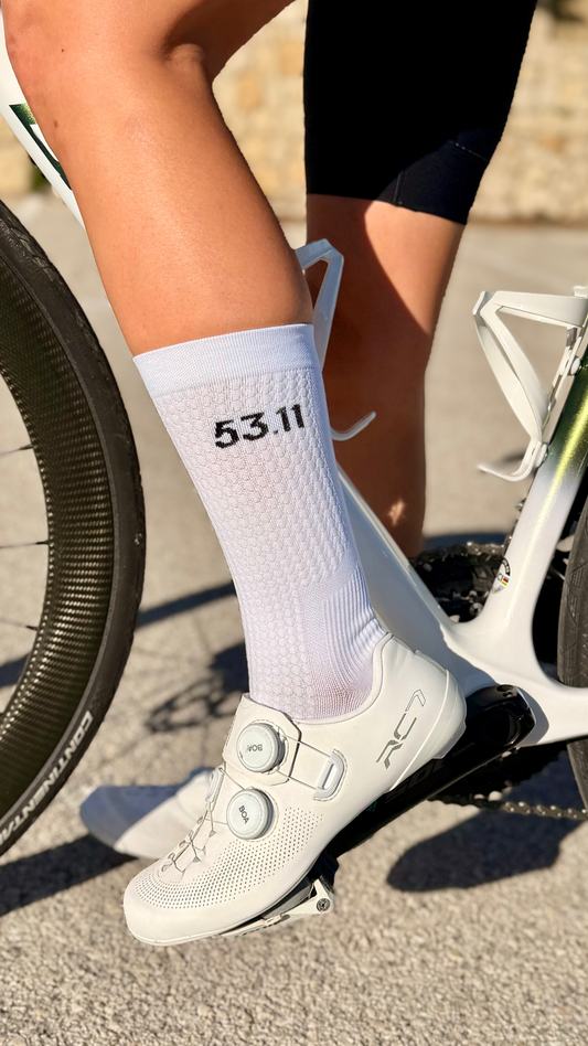 53.11 Race Cycling Socks - White