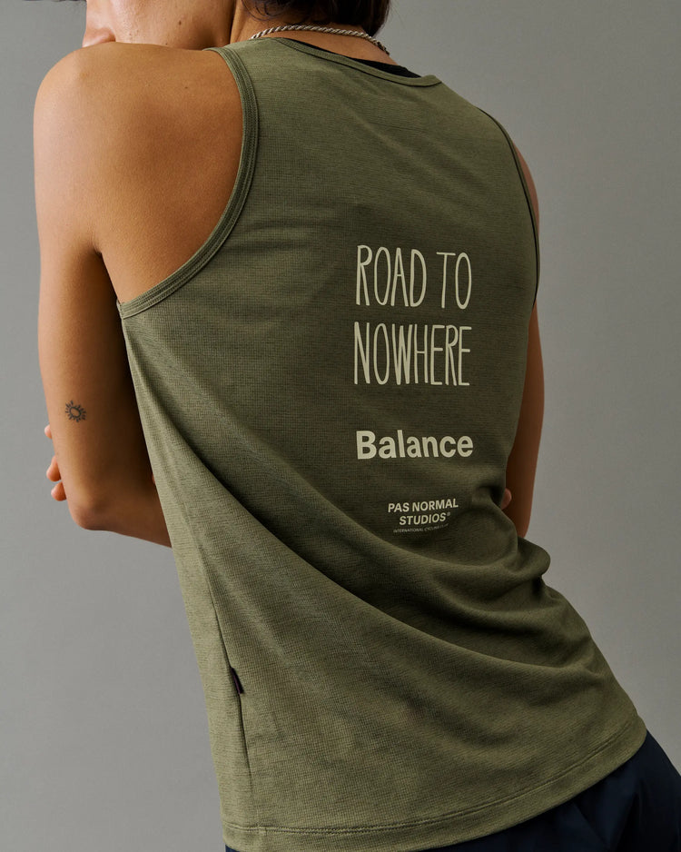 Women's Balance Sleeveless Top - Olive grey