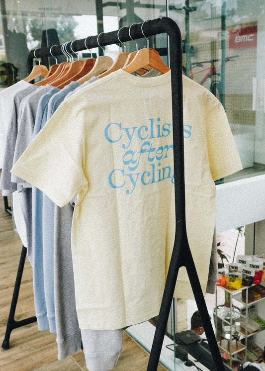 Apres Bici T-shirt - Beige with baby blue