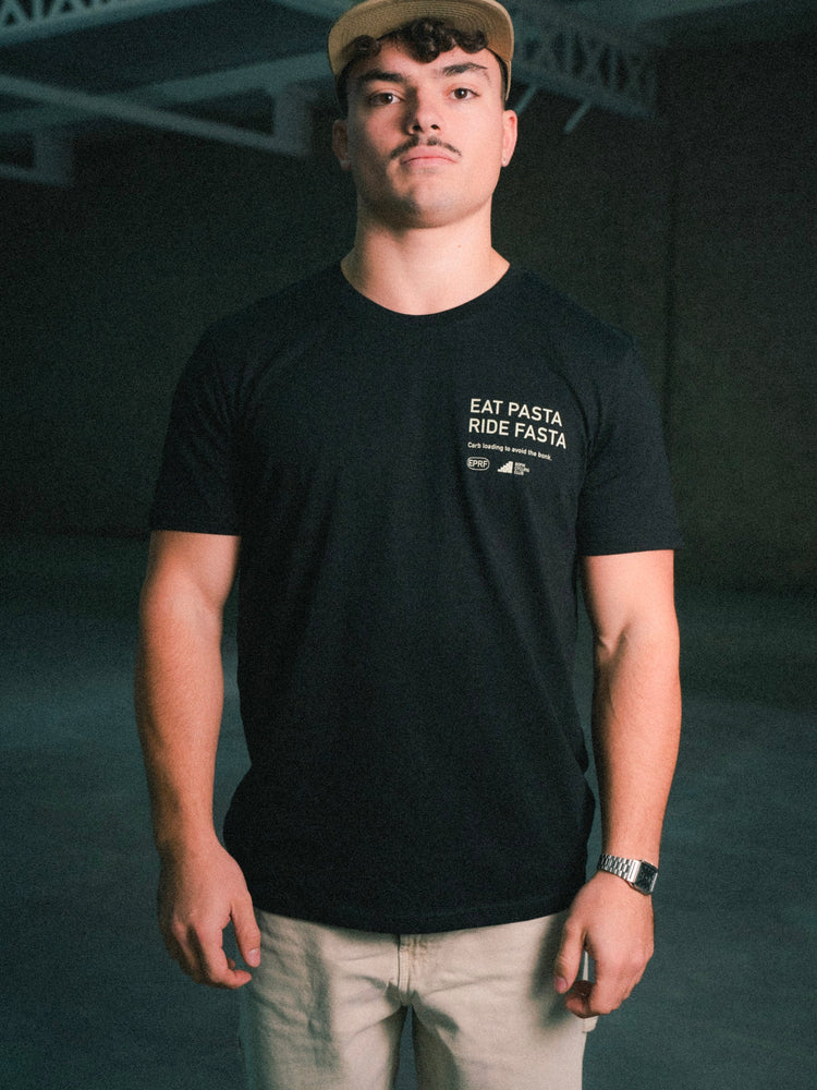 Eat Pasta Ride Fasta - Camiseta Negra