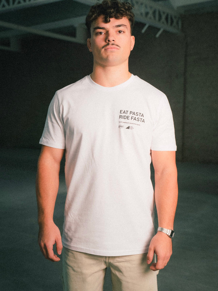 Eat Pasta Ride Fasta - Camiseta Blanca