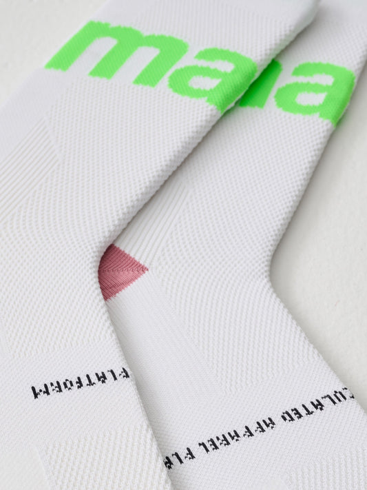 Training Sock - White/Fluoro Lime