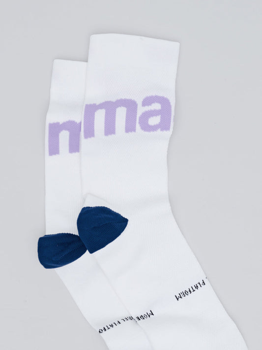 Training Sock - White/Purple