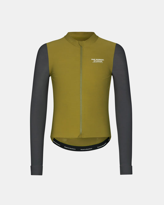 Men's Mechanism Long Sleeve Jersey — Deep Grey / Green