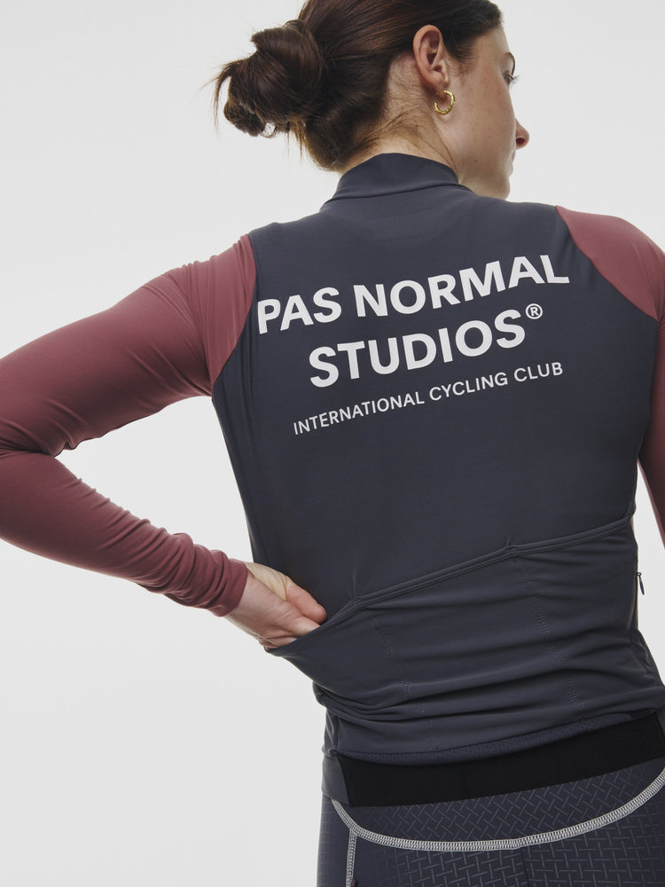 Maillot de manga larga Mechanism para mujer - Azul marino oscuro/Malva polvoriento