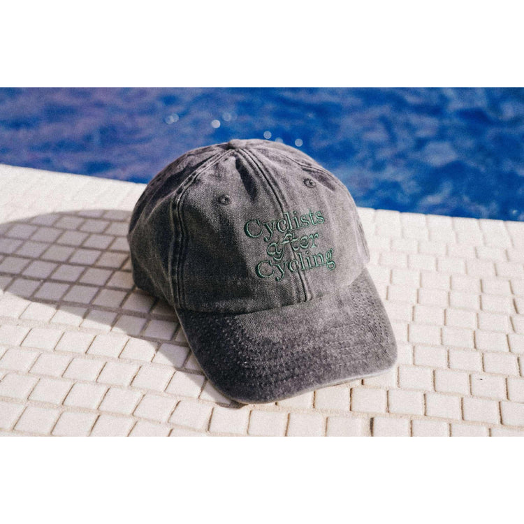 Apres Bici Cap - Cyclists after Cycling black denim/green logo