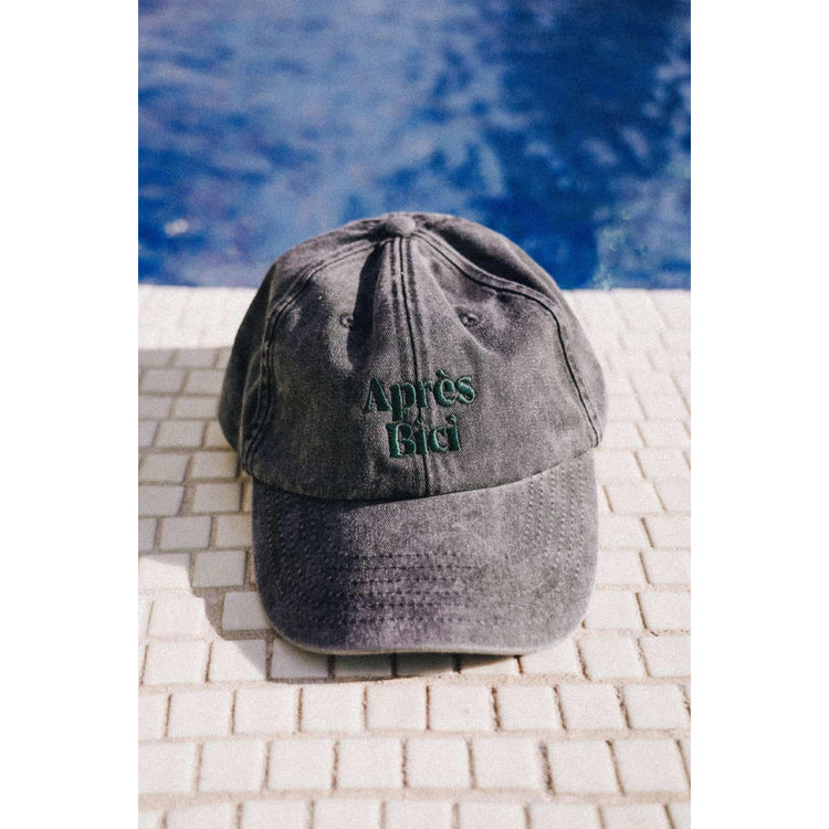 Apres Bici Cap - black denim/green logo