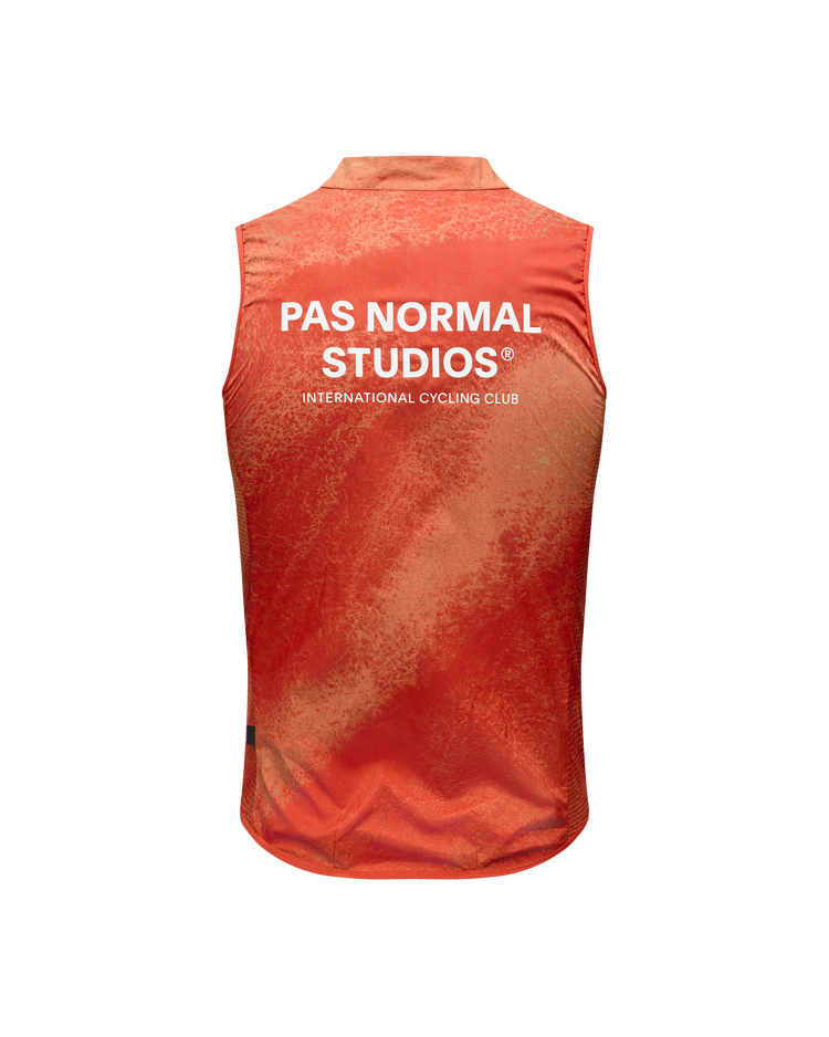 Men's Mechanism Stow Away Gilet - AOP Hibiscus Orange