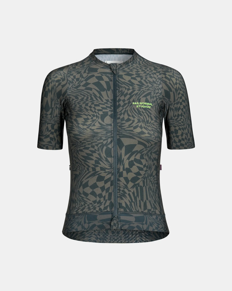 Women's Essential Jersey - Check Olive Green