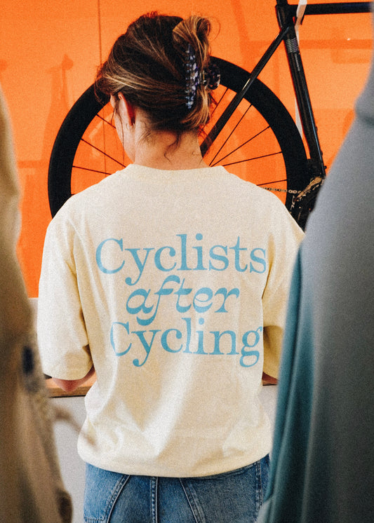 Apres Bici T-shirt - Beige with baby blue