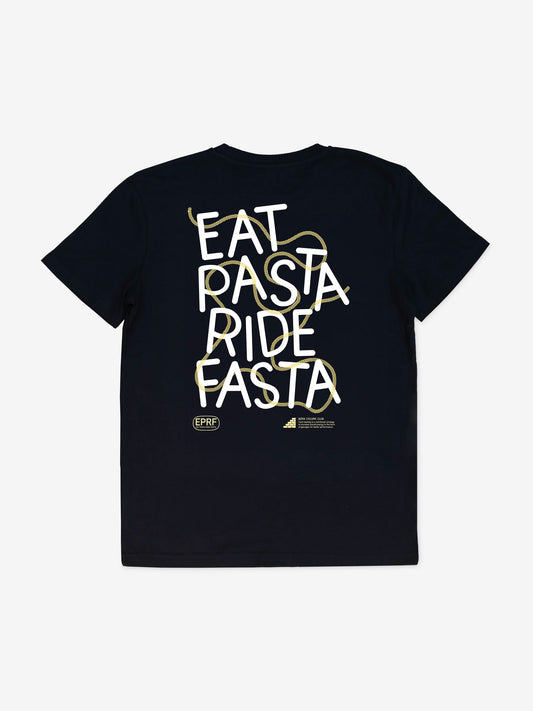 Eat Pasta Ride Fasta - Camiseta Negra 