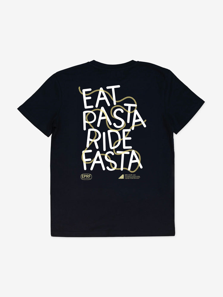 Eat Pasta Ride Fasta - T-shirt Zwart 