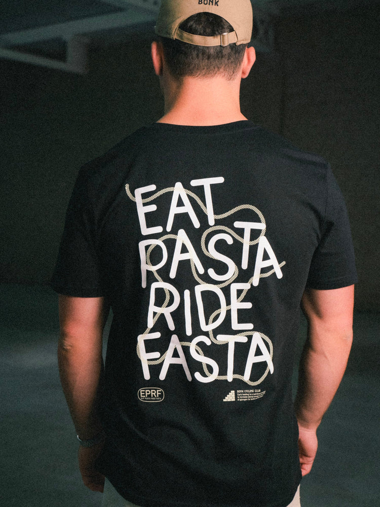 Eat Pasta Ride Fasta - T-shirt Zwart 