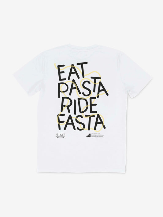 Eet Pasta Ride Fasta - T-shirt Wit 