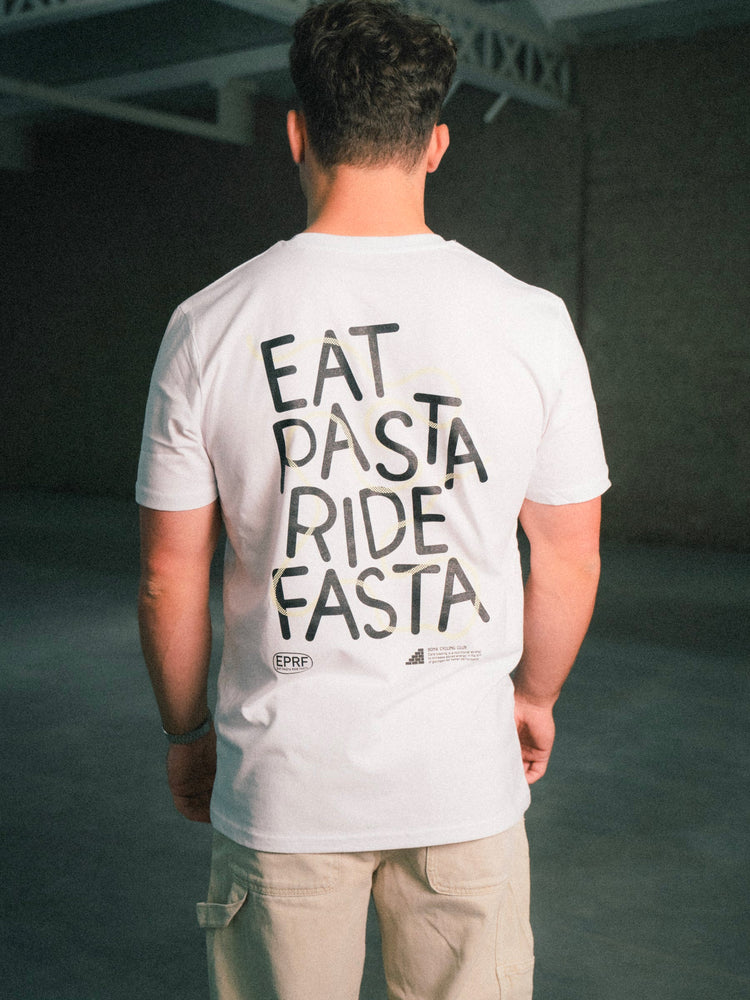Eat Pasta Ride Fasta - T-shirt Wit 