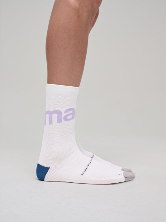 Training Sock - White/Purple