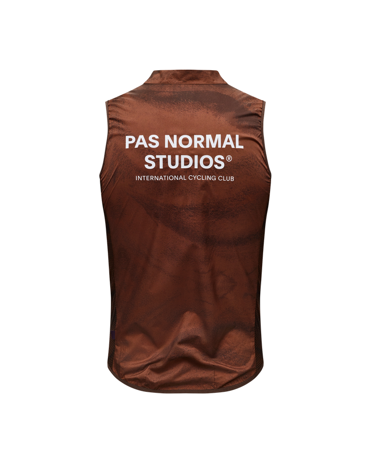 Men's Mechanism Stow Away Gilet - AOP Light Brown